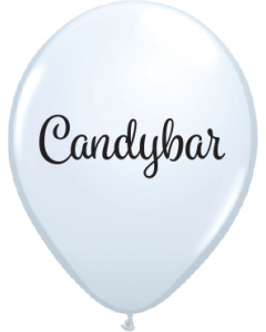 6 Motivballons - 27,5cm - Candybar - White