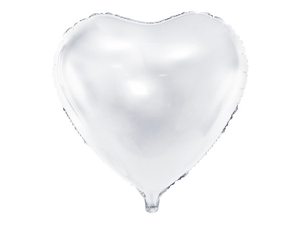 1 Folienballon - Herz - Weiß - 61cm