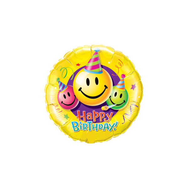 Birthday Smiley Faces Folienballon - 45cm