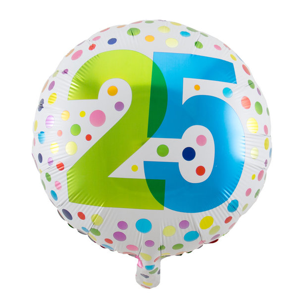 25. Geburtstag Folienballon mit Punkten