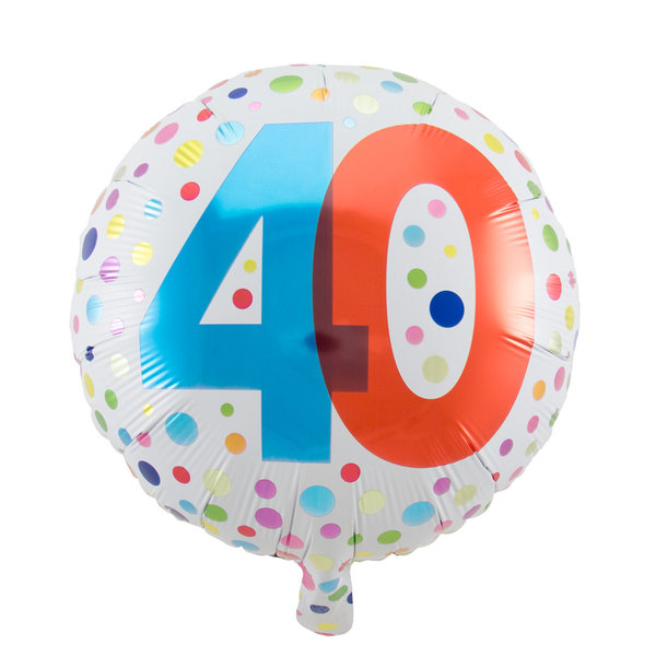40. Geburtstag Folienballon mit Punkten