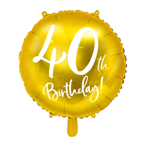 1 Folienballon - 40th Birthday Gold
