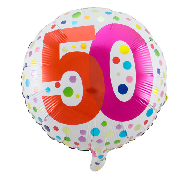 50. Geburtstag Folienballon mit Punkten