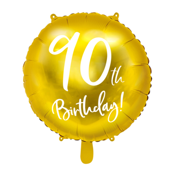1 Folienballon - 90th Birthday Gold