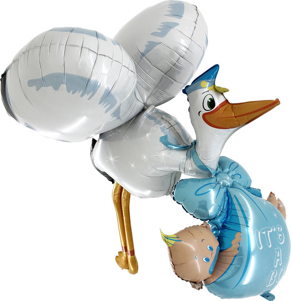 Baby Boy Storch 3D - Folienballon