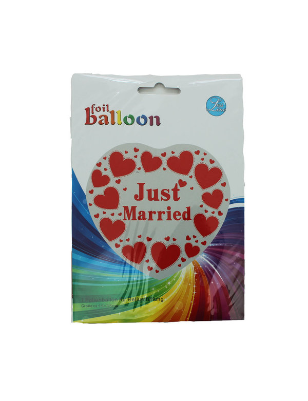 Folienballon - Herz Just Married - 45cm