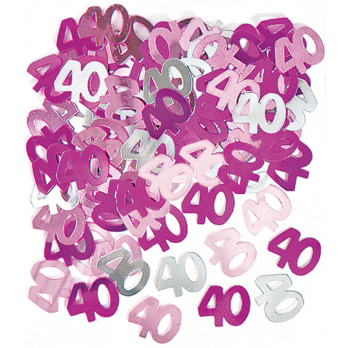 Metallic Konfetti Pink - Zahl 40