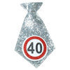 Mini-Geburtstags-Krawatte "40" mit Glitter