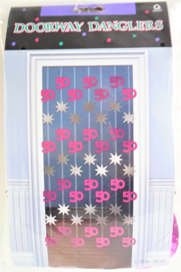 Tür Dekoration "50" Pink & Silber