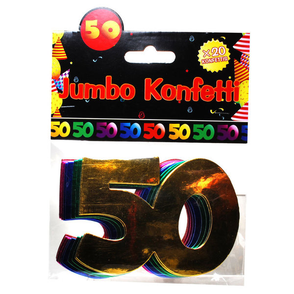 Jumbo Konfetti "50" Bunt