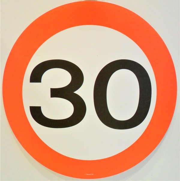 Deko Schild "30" Verkehrsschild - 30cm