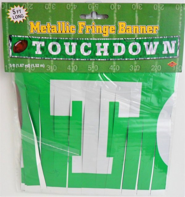 Metallic Touchdown Fringe Banner