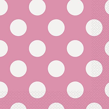 16 Servietten Dots pink - 33cm