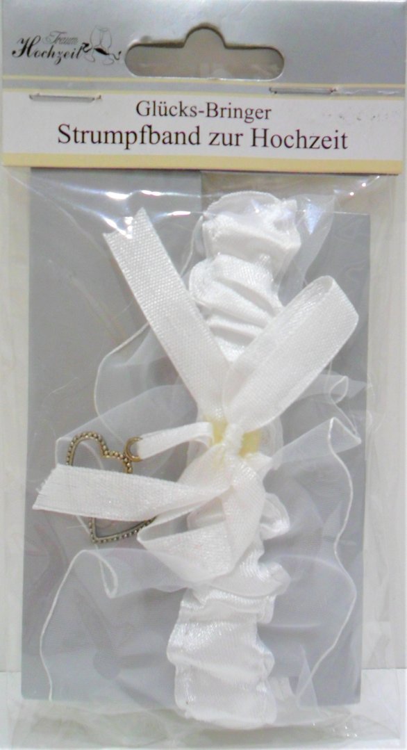 Strumpfband zur Hochzeit - weiß