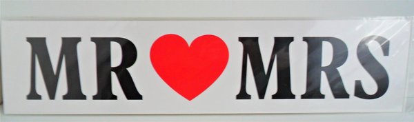 Deko-Schild "Mr & Mrs" - 50 x 11,5 cm