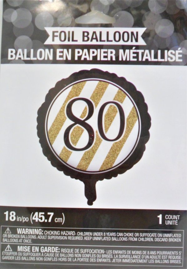 1 Folienballon Ø 45cm - Black & Gold 80
