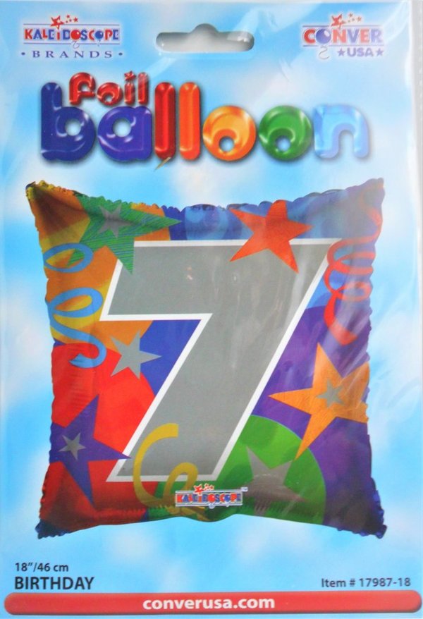 1 Folienballon  Ø 46cm - Kissen "7"