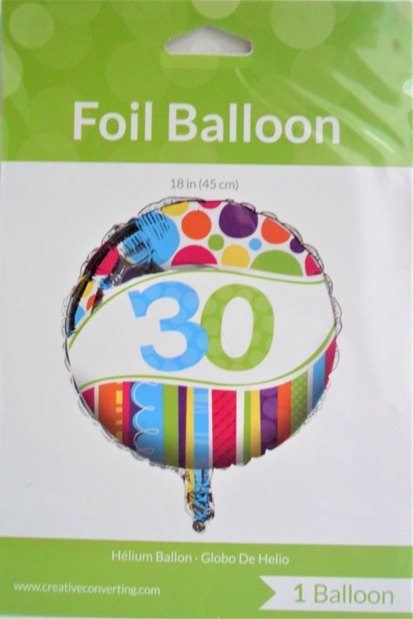 1 Folienballon  Ø 45cm - Brigt and Bold 30