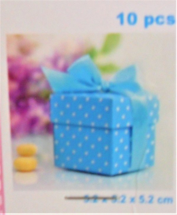 10 Geschenkboxen  Sky Blue Polka Dots  5,2cm