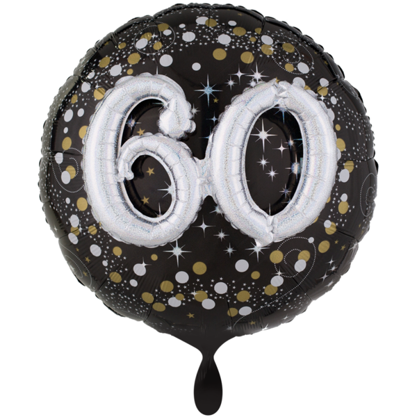 Folienballon XXL -3-D Effect -  Sparkling Birthday 60 -  81cm