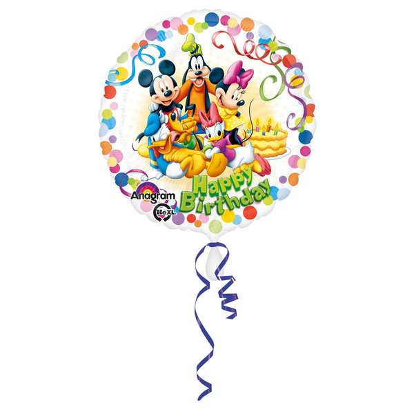 Folienballon - Happy Birthday Micky & Freunde - 45 cm