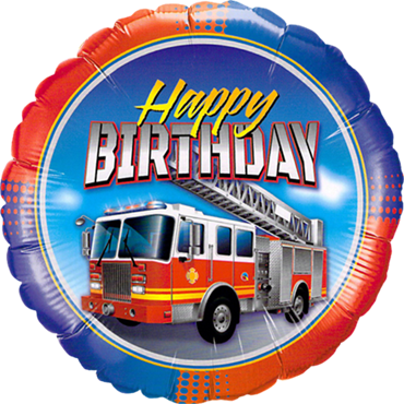 Folienballon - Happy Birthday Feuerwehr - 45cm