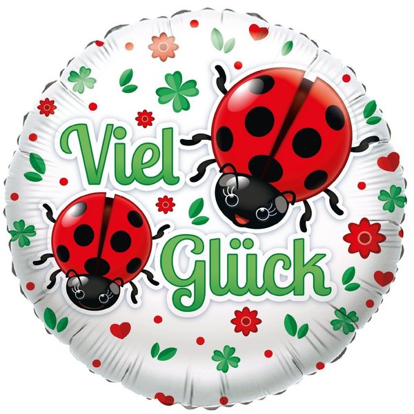 Folienballon - Viel Glück Marienkäfer - 45cm