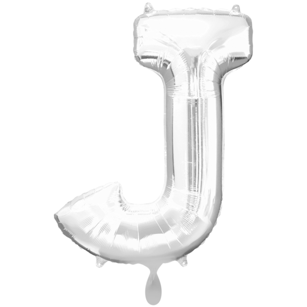 Folienballon - 86cm - Silber - XXL Buchstabe J