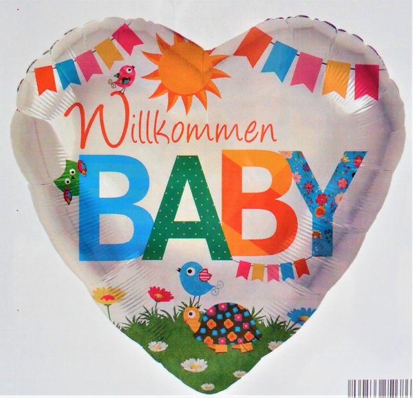 Folienballon - Willkommen Baby - 45cm