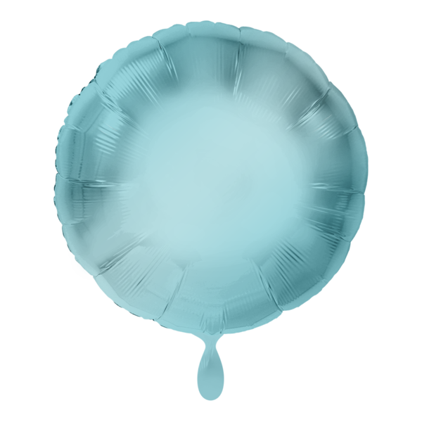 1 Folienballon - Rund - Hellblau - 43cm