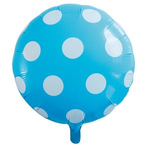 Folienballon rund " Dots Punkte" Hellblau - 46m
