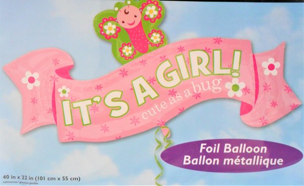 Folienballon "Its á Girl Banner" - 101 x 5cm