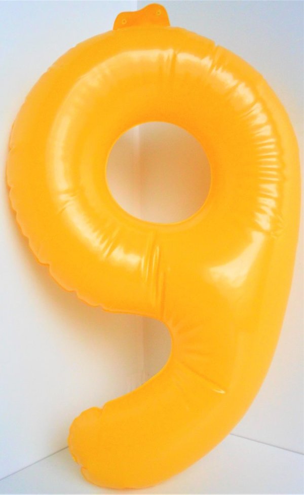 PVC Zahlenballon  "9"  35 cm, in 7 Farben