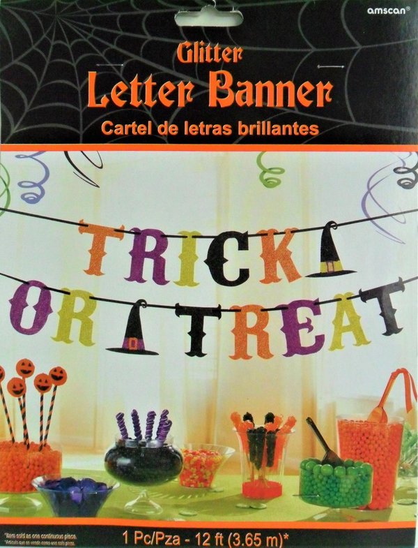 Glitter Letter Banner "Trick or Treet"