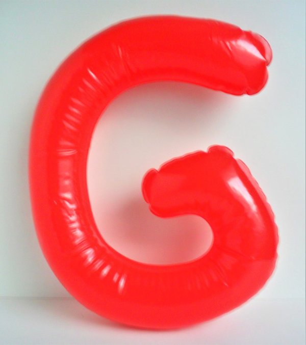 PVC-Buchstabenballon  "G"  35cm, in 5 Farben