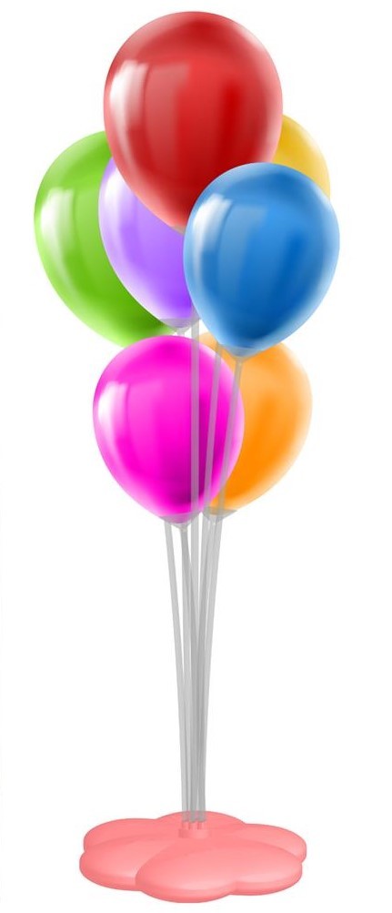 Drehender Ballonständer mit 7 Ballonstäben und LED-Schnur