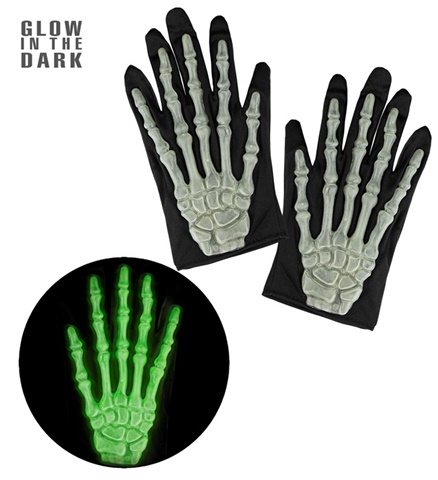 3D Skelett Handschuhe - Neon