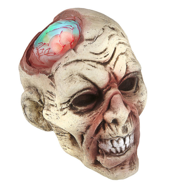 Zombiekopf mit Leuchtgehirn - 22cm