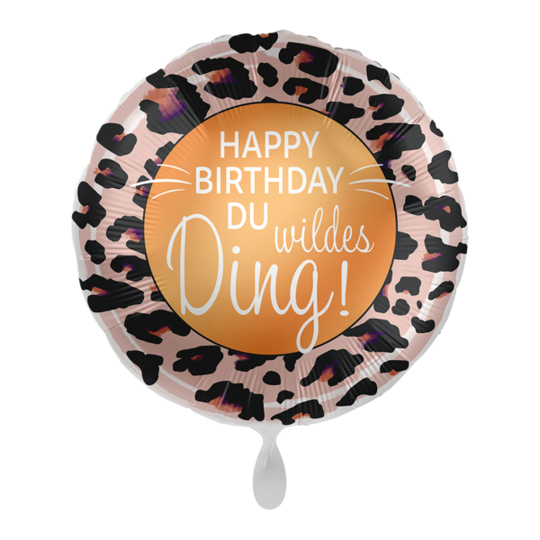 1 Folienballon " Happy Birthday Du wildes Ding "