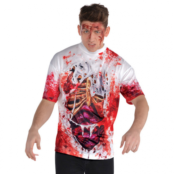 Blutiges Horror T-Shirt mit Innereien - Gr. XL