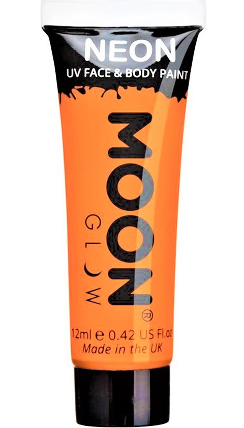 UV Neon Orange Face Paint Tube - 10ml