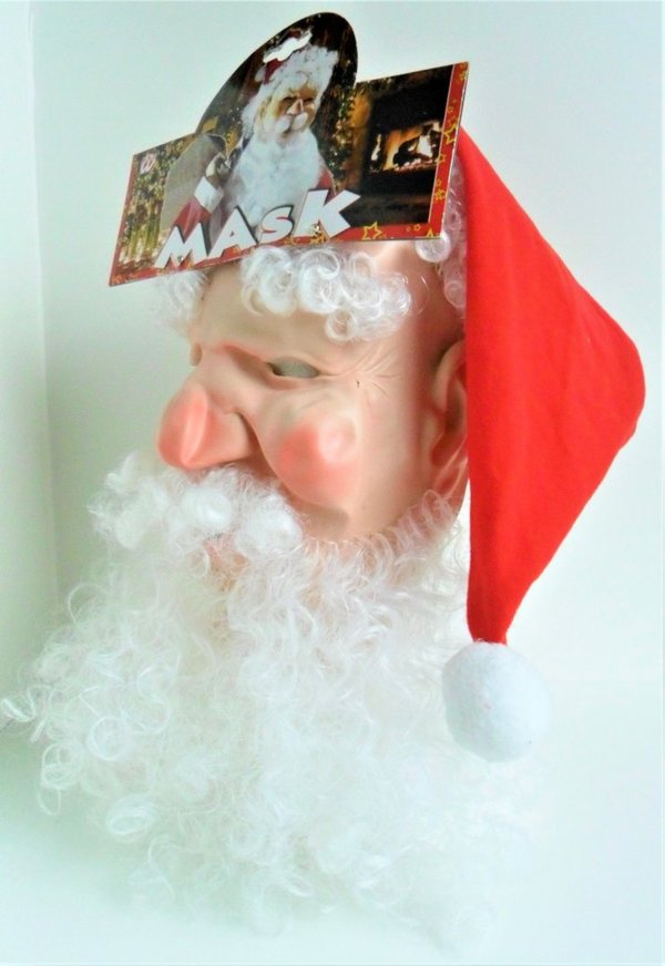 Weihnachtsmann Maske mit Mütze
