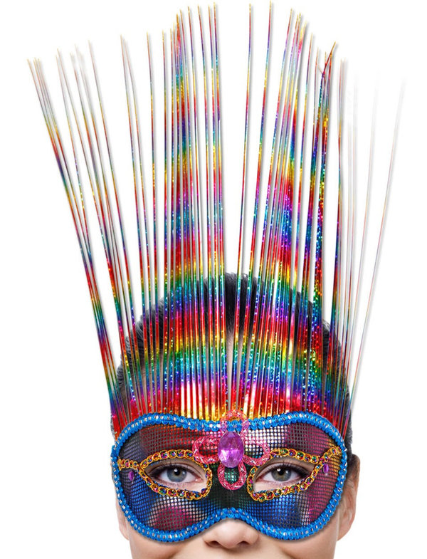 Venezianische Maske Regenbogenfarben Deluxe