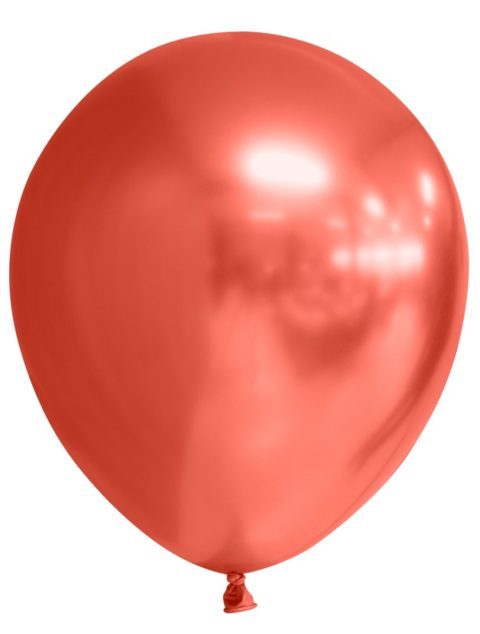10 Chrome Luftballons - 30cm - Rot