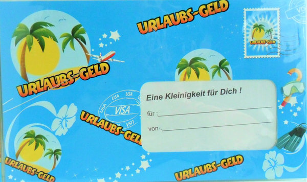Riesen- Umschlag "Urlaubs Geld", 18 x 30 cm