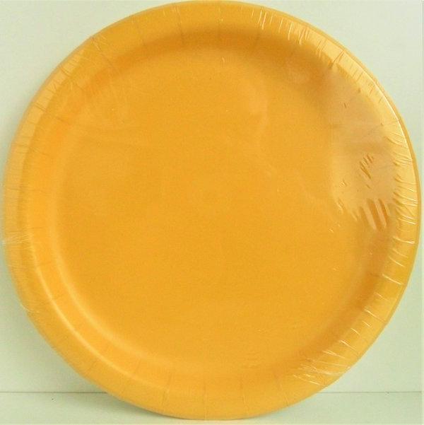8 Pappteller Gelb - 23 cm