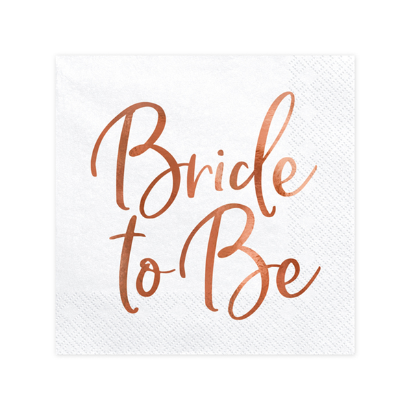20 Servietten "Bride to Be" Rosegold - 33cm