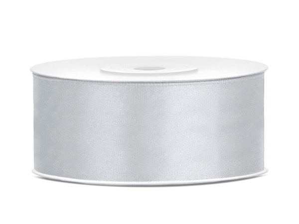 Satinband - Silber - 25mm x 25m