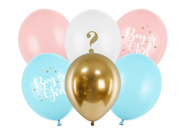 6 Motivballons - SET - Boy or Girl - 30cm