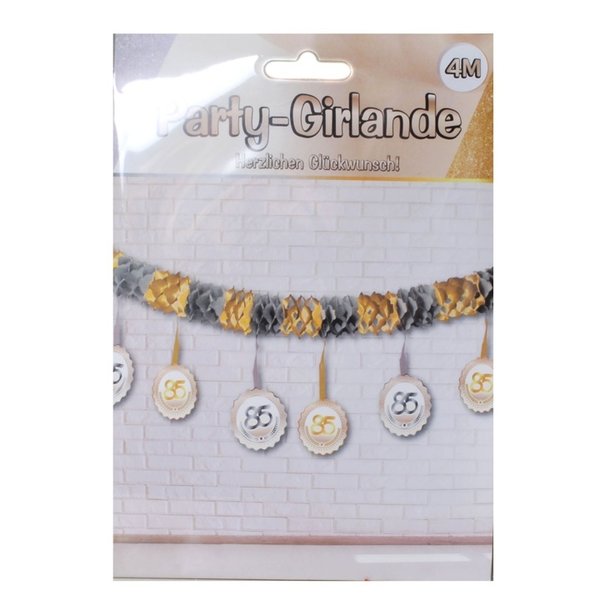Party-Girlande "85", silber/gold